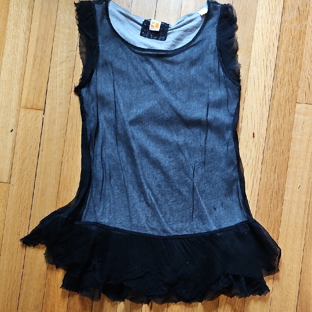 BOSS ORANGE Black Sheer Tank Top